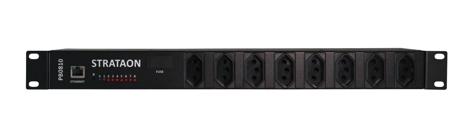 Régua de tomadas gerenciável smartPDU, vista frontal